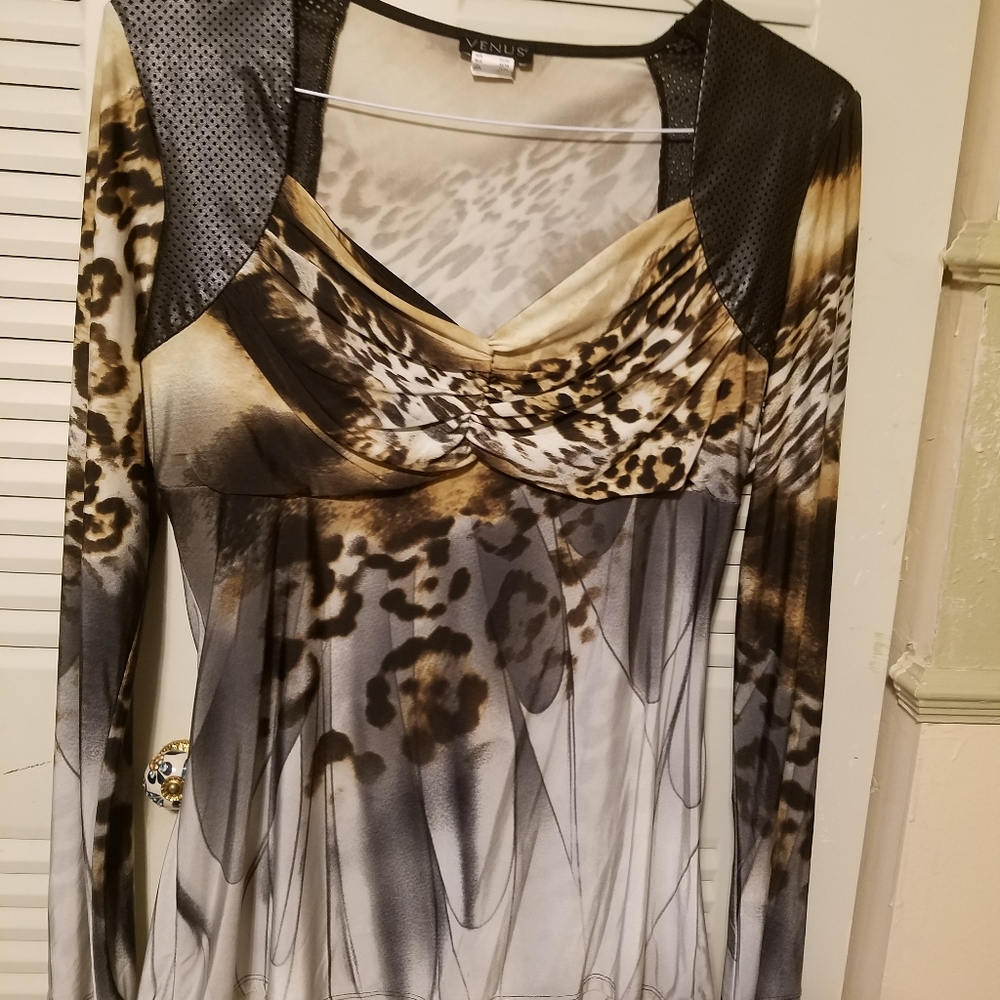 Womens leopard print blouse from Venus